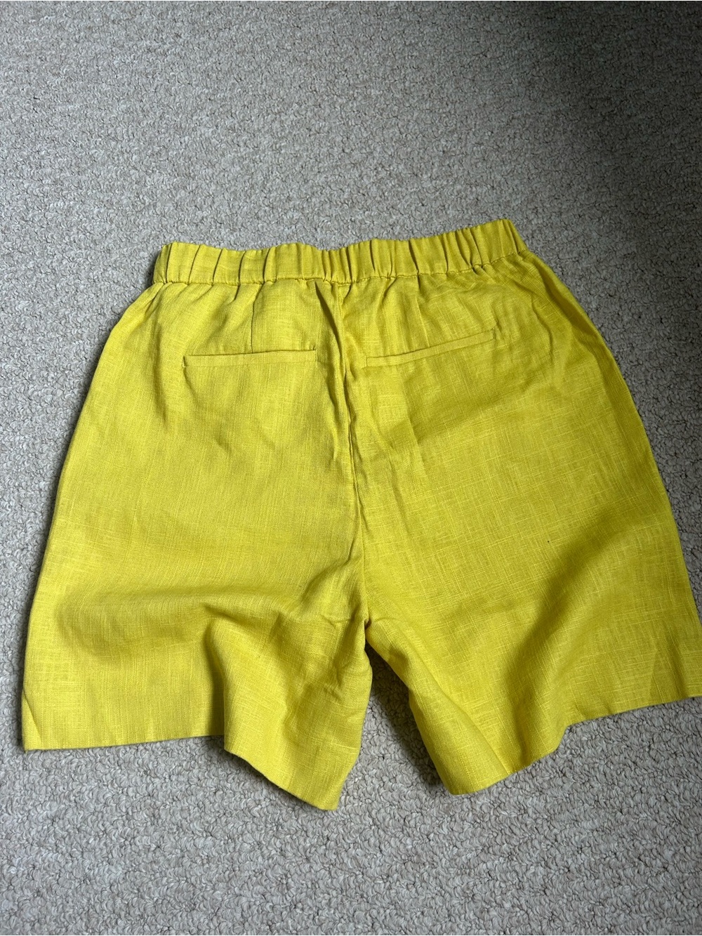 RW&CO. Yellow Linen-Blend Drawstring Shorts - Picture 7 of 8